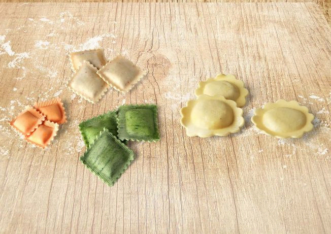 pastas rellenas de diferentes formas